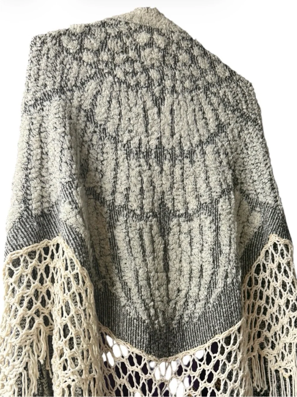 Anthropologie Angel Of The North Fringed Wrap Shawl Poncho